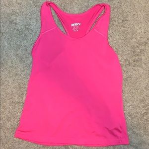 Prince Tennis neon pink racer back tank top